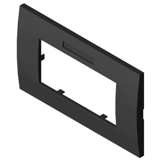 Face Plate M45 2 Gang with Labelling Panel, Horizontal, black grey, similar to RAL 7021