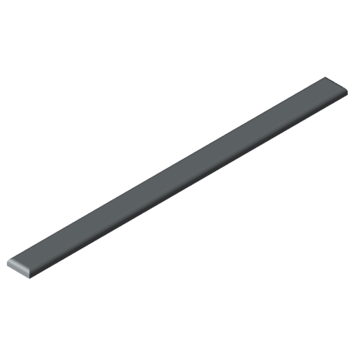 Cap, Groove Plate Profile 8 200x14, grey similar to RAL 7042