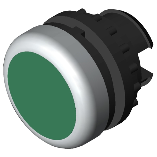 Cabezal de botón pulsador, 22mm, verde