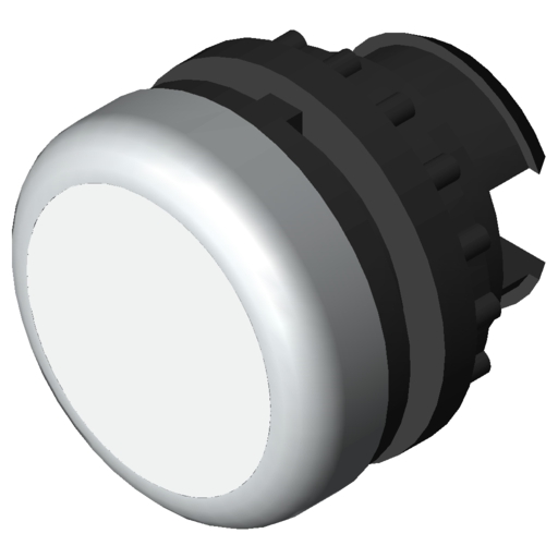 Cabezal de botón pulsador, 22mm, blanco