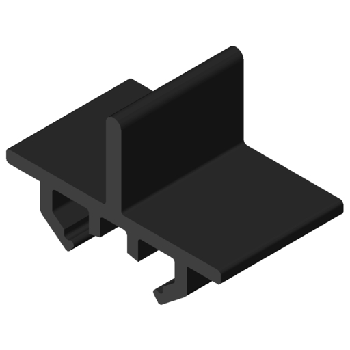 Slide Strip D30 with Side Guide H13 c ESD, black similar to RAL 9005