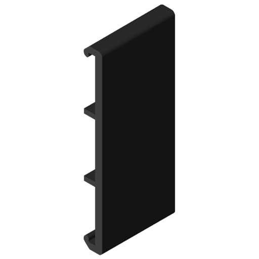 Slide Strip 48x2, plain ESD, black similar to RAL 9005