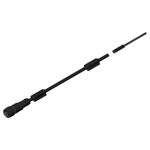 Cable de conexión del sensor/actuador 5m M12 4P, conector hembra, código A,, negro