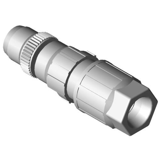 Connector M12 4P Male, A-coded, black