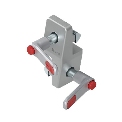 Transverse-Fastening Set 8 with Clamp Lever, right, white aluminium, similar to RAL 9006