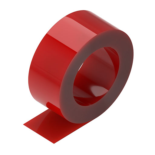 PVC-Streifen 200x2, rot transparent