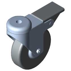 Castor D80 swivel with double-brake, stainless