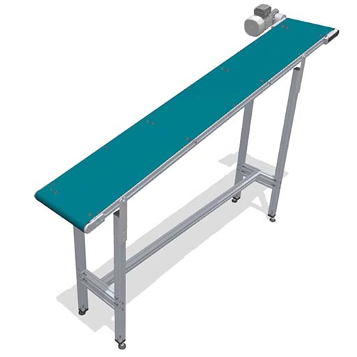 Flat Belt Conveyor with 10° incline - non-accumulating