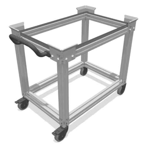 Raised trolley with handle