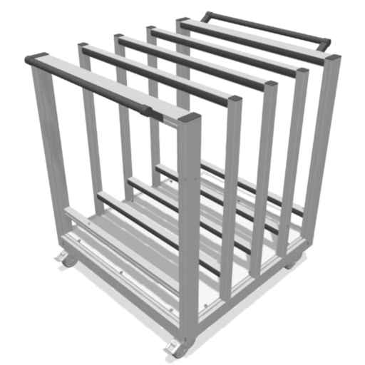 Plate trolley with vertical compartments