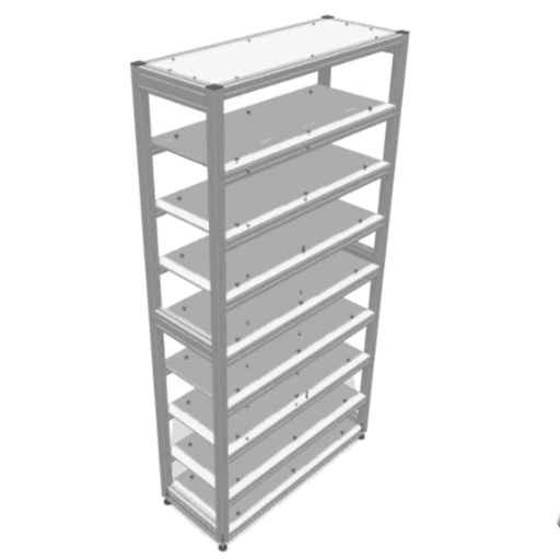 High warehouse rack built from profiles 8