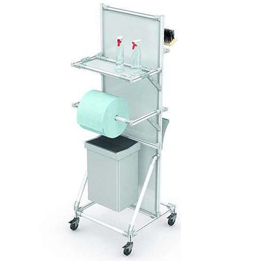 Lightweight and compact cleaning trolley with 5S features