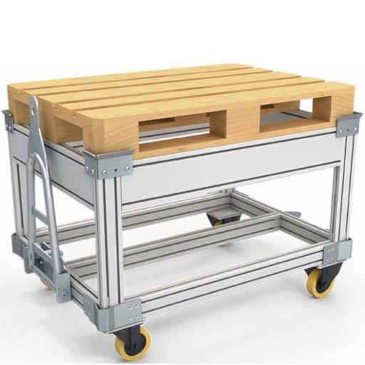 Transport trolley for euro-pallets