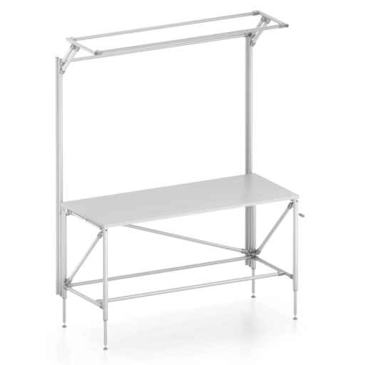 Manually height-adjustable table Economy Lean D40/D30 K with upright and overhang