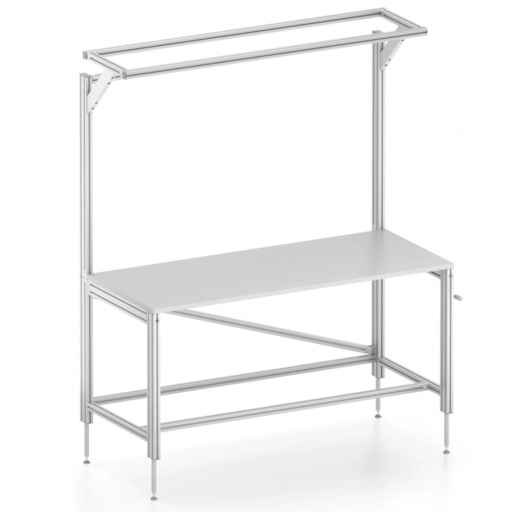 Manually height-adjustable table Economy 8 80x40 K with upright and overhang