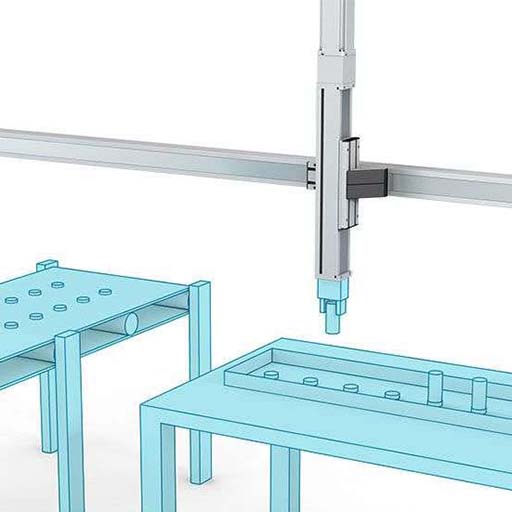 High-precision XY table handling with a ball screw drive