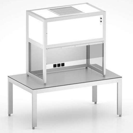 Laminar flow box as a table-top unit