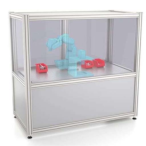 Secure robot enclosure with double doors