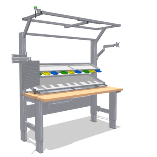 Heavy-duty work bench with trays