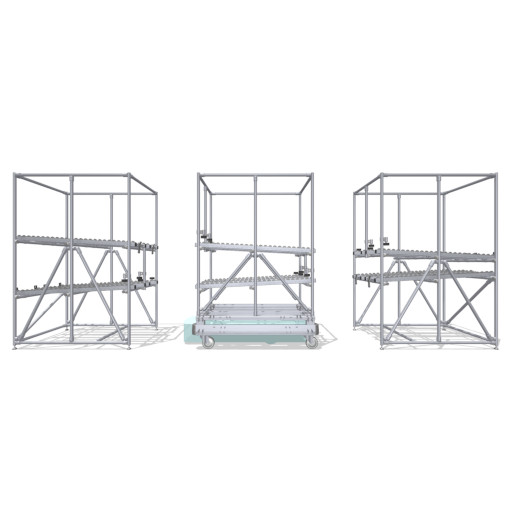 FIFO racks for automatic material supply with SAFELOG M4 tow