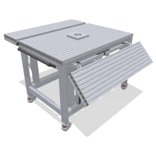 Robot workstation with expandable work surface