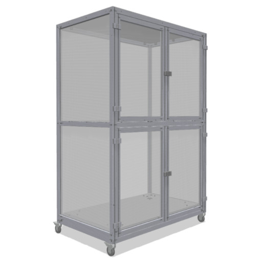 Reinraumtauglicher Transportwagen mit zwei Ebenen