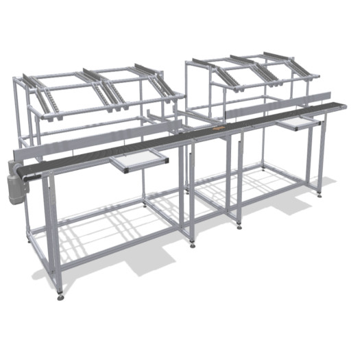 Modular packing station with conveyor belt