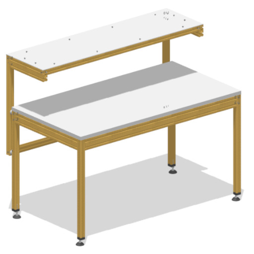 Lightweight, sustainable basic work bench with shelf