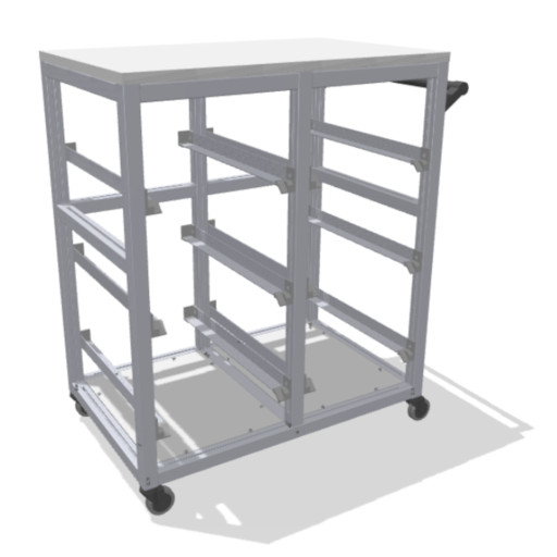 Supply Cart with carrier rails