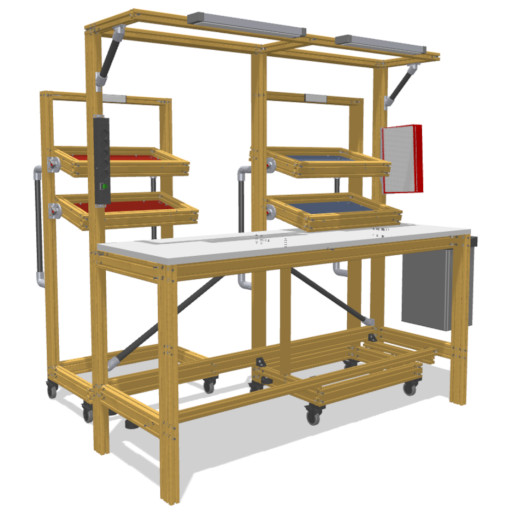 Sustainable Work Bench with rear loading