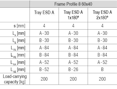 Frame Profile 8 60x40 180°