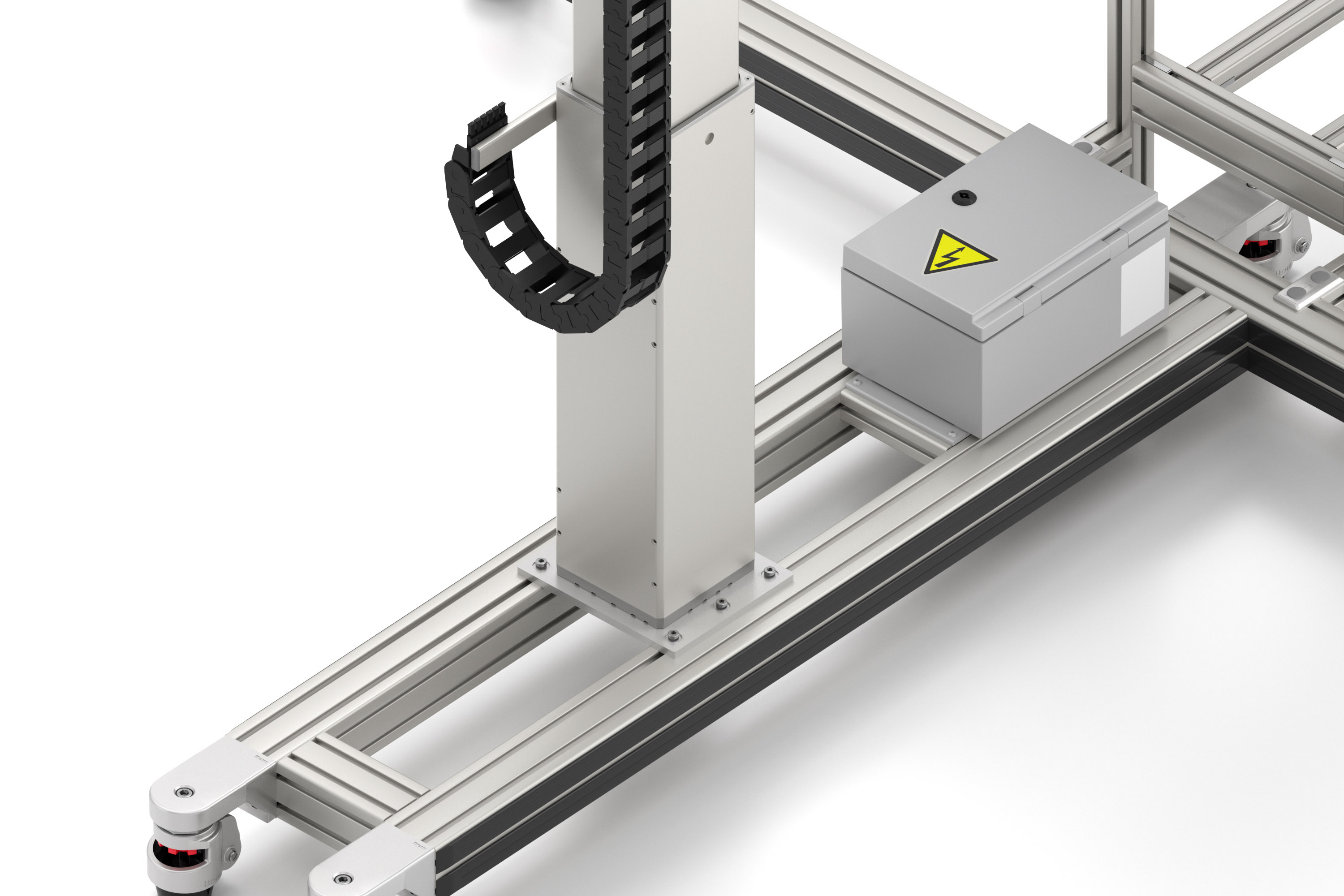 Lifting Column Mounting Plate 8 St 240x200, white aluminium, similar to RAL 9006