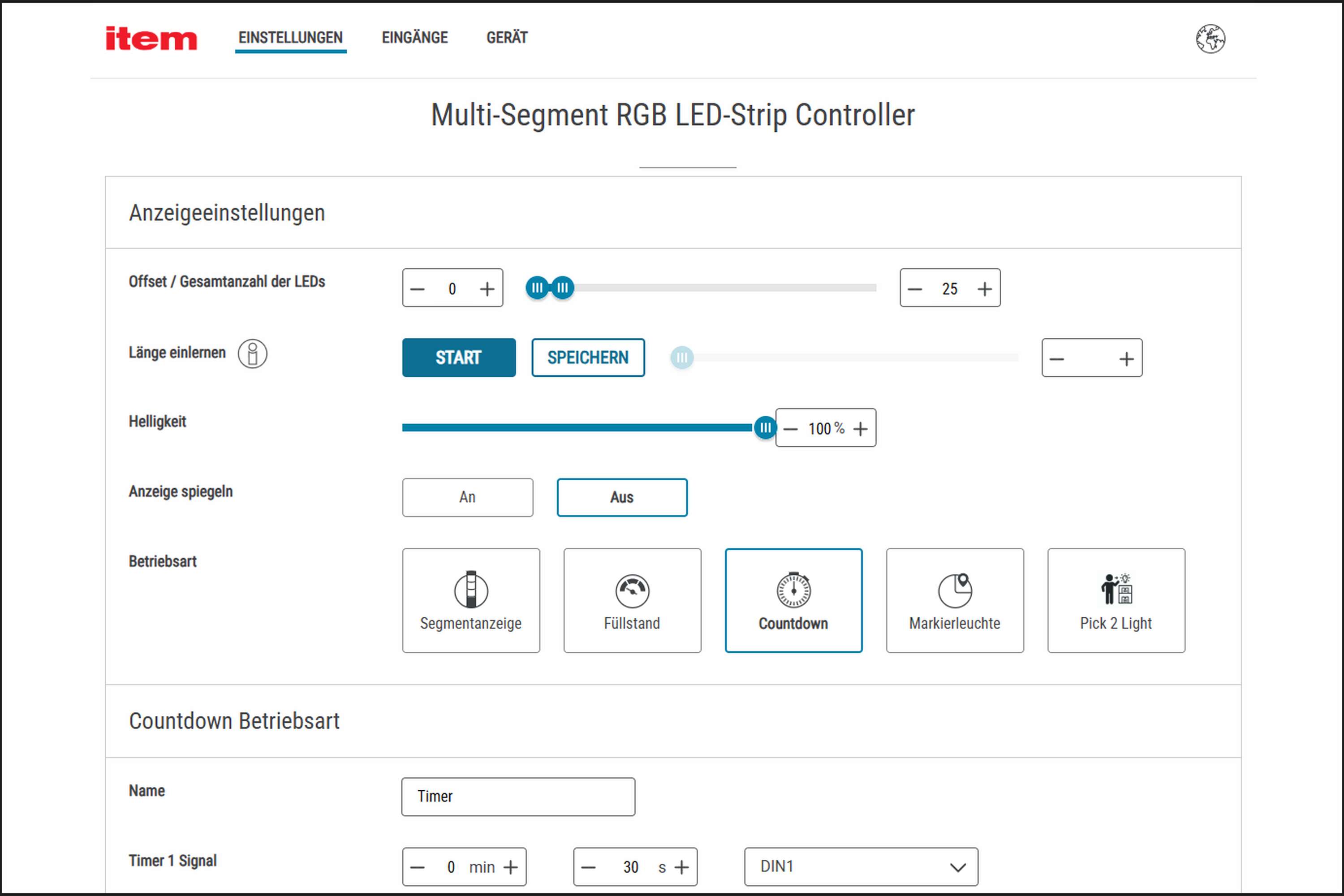 Multi-Segment RGB LED-Streifen Controller