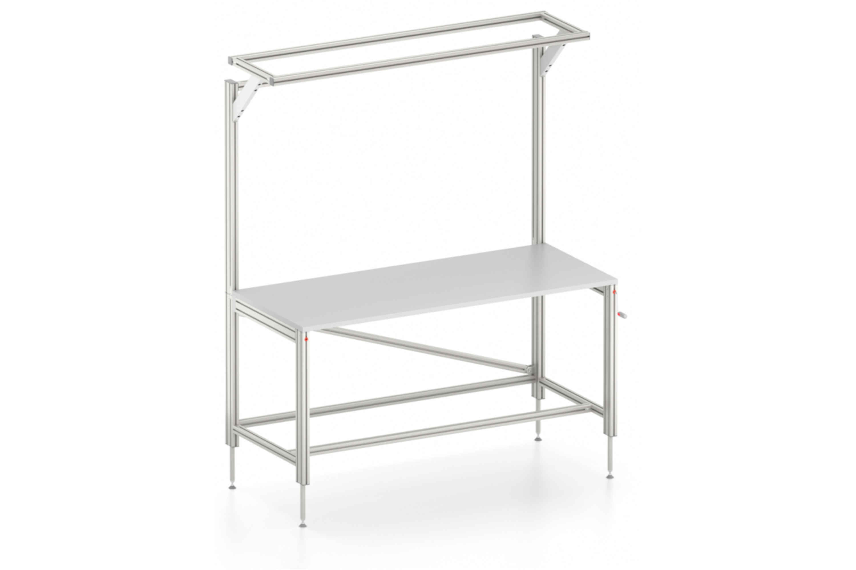 Manually height-adjustable table Economy 8 80x40 K with upright and overhang