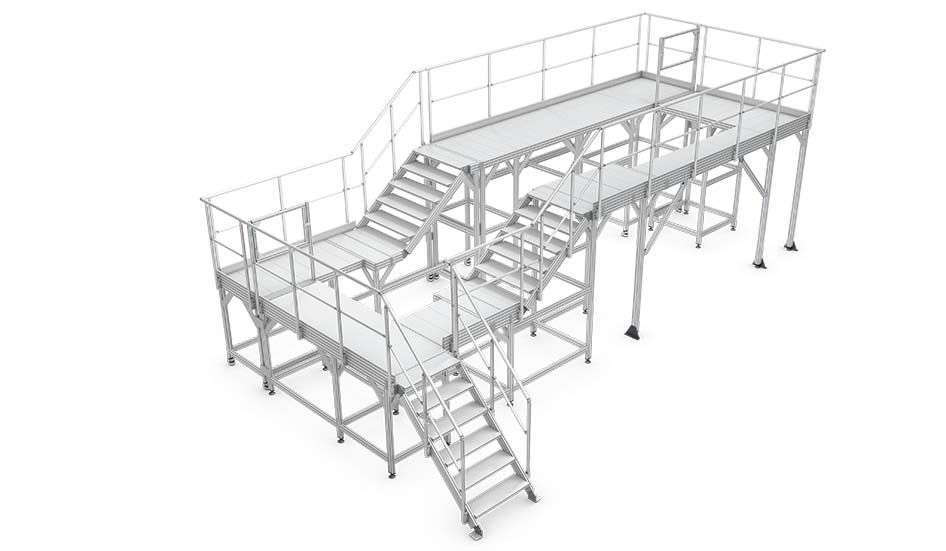 All-round assembly platform with two levels