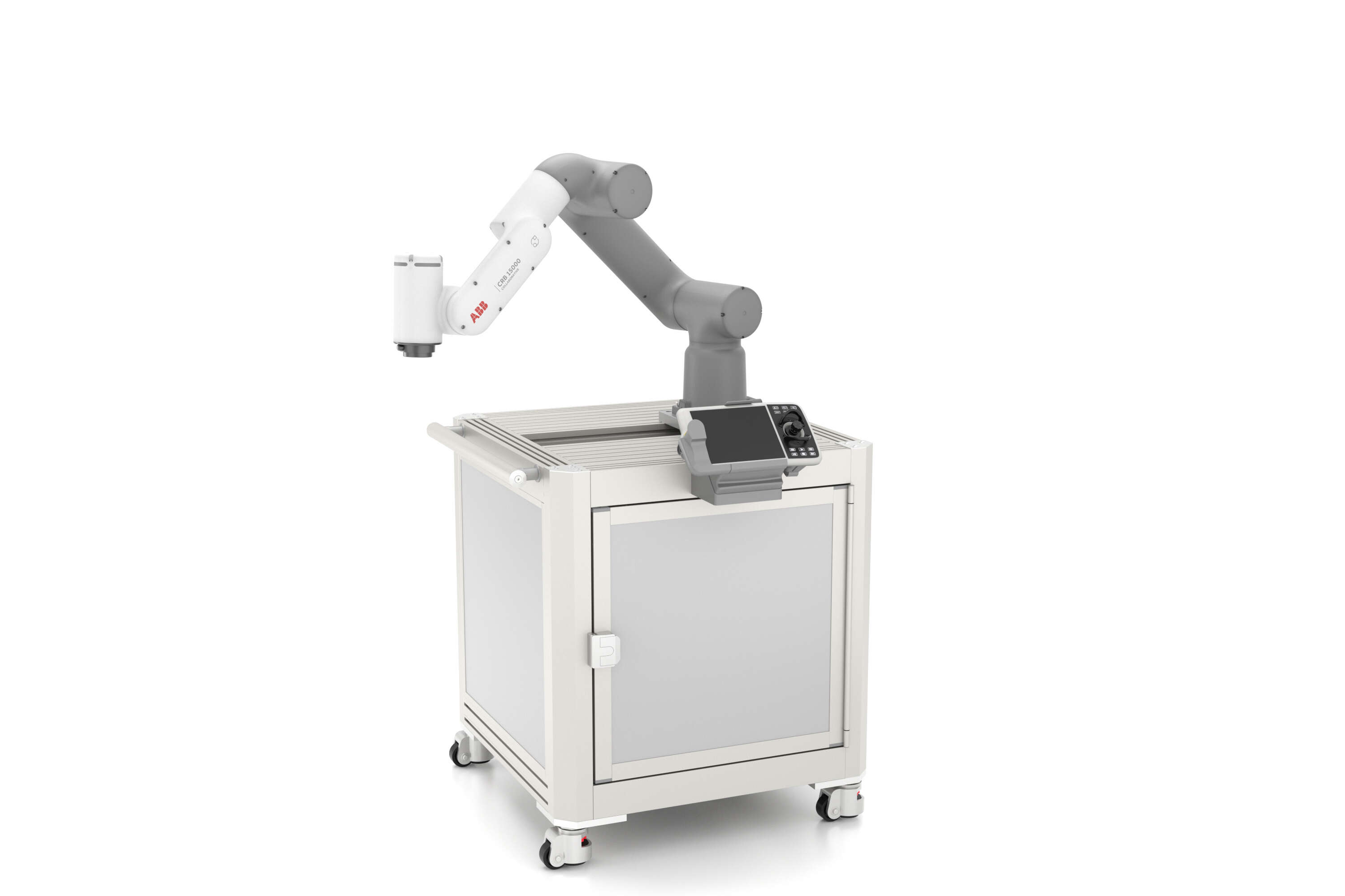 Mobile robot island for cobots with central cable duct - EX-01586