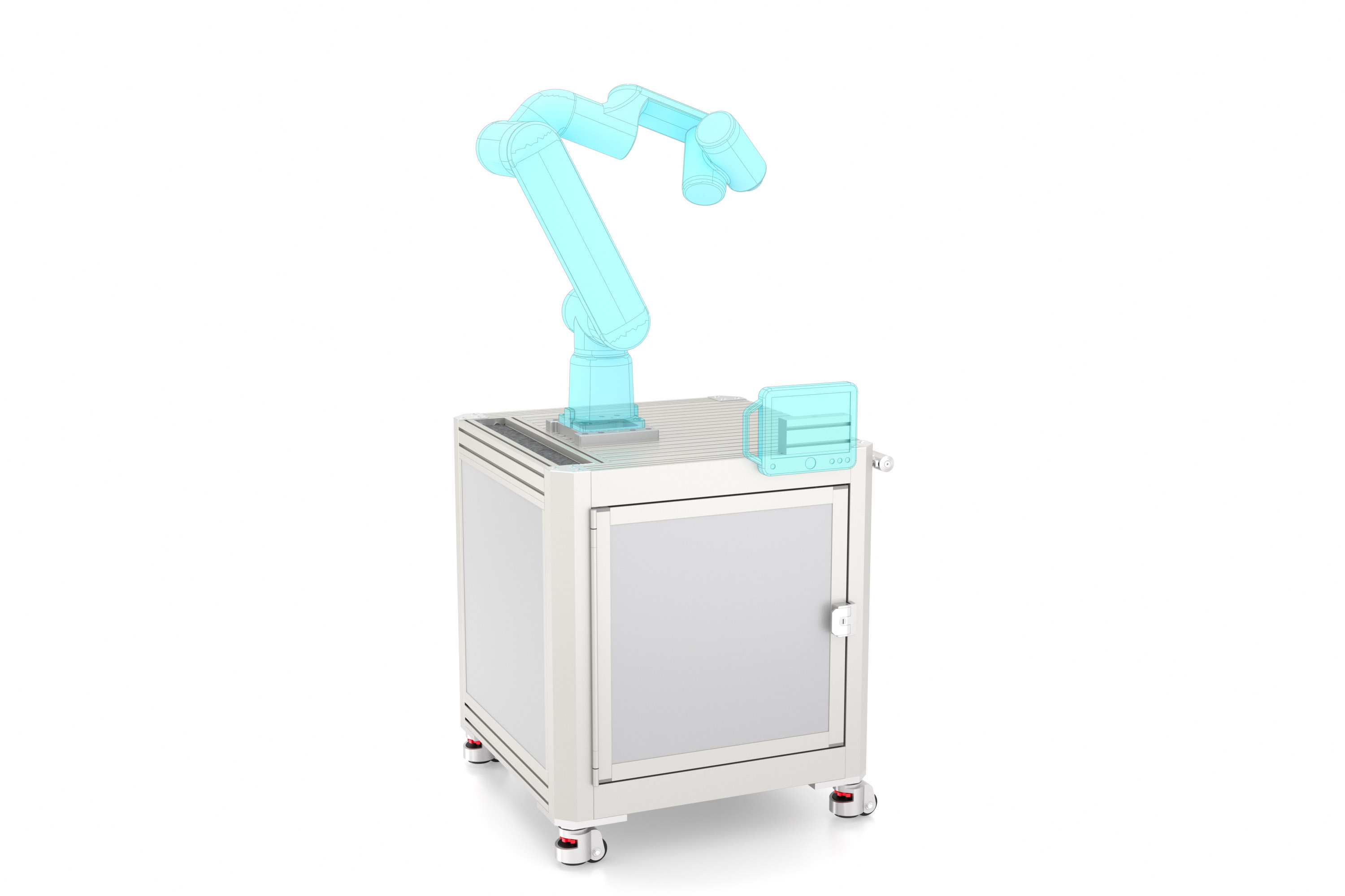 Mobile robot pod with cable grommet and handle - EX-01585