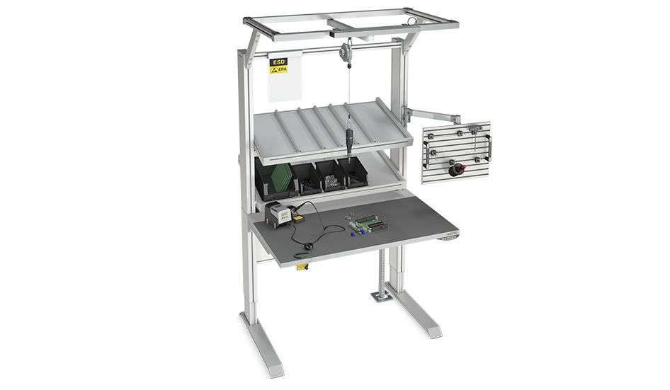 Work bench with ESD protection for an EPA zone