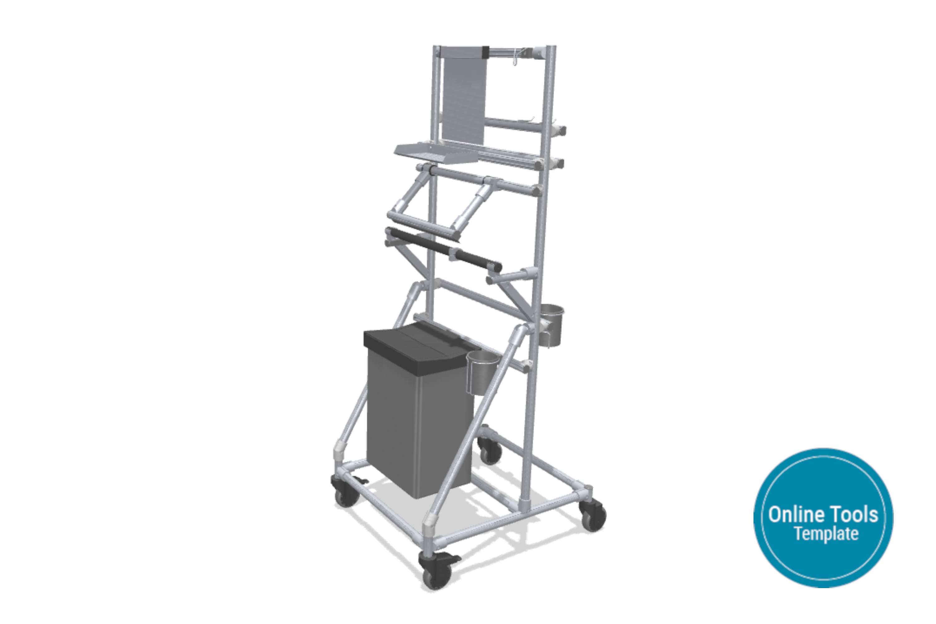 Lightweight and compact cleaning trolley