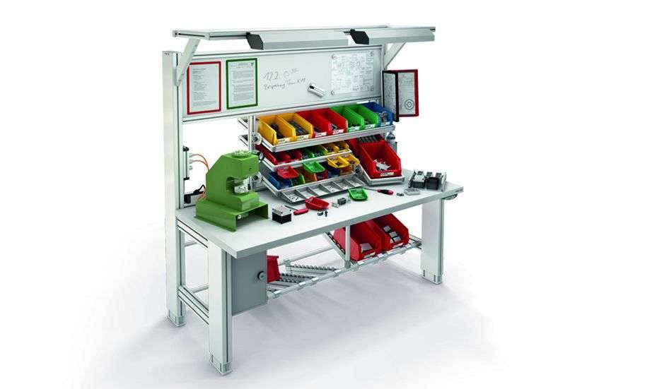 Work bench 4 E with Upright and Compound Slide Overhang