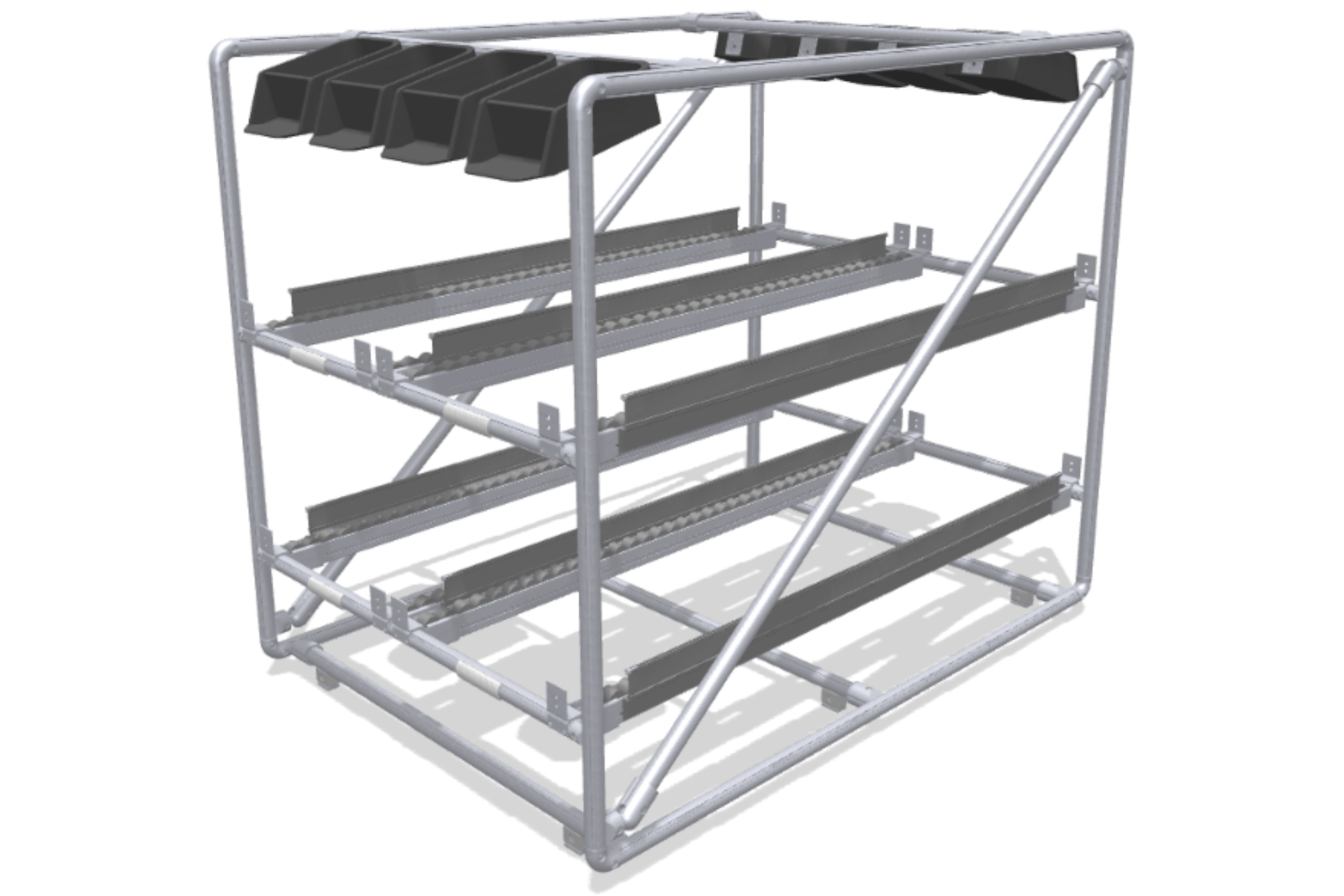 Top Module – shelf with roller conveyors