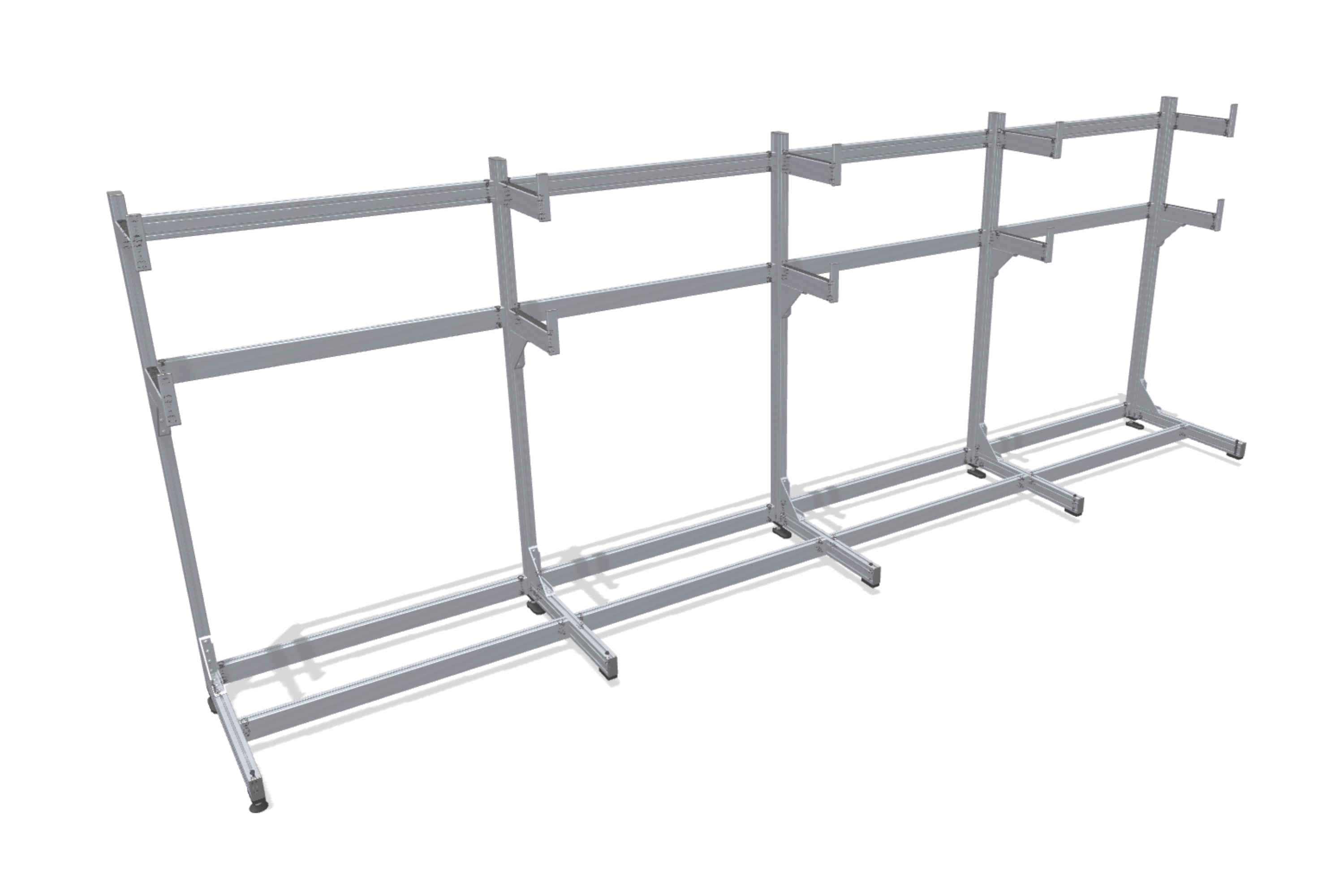 Wide cantilever rack for long goods