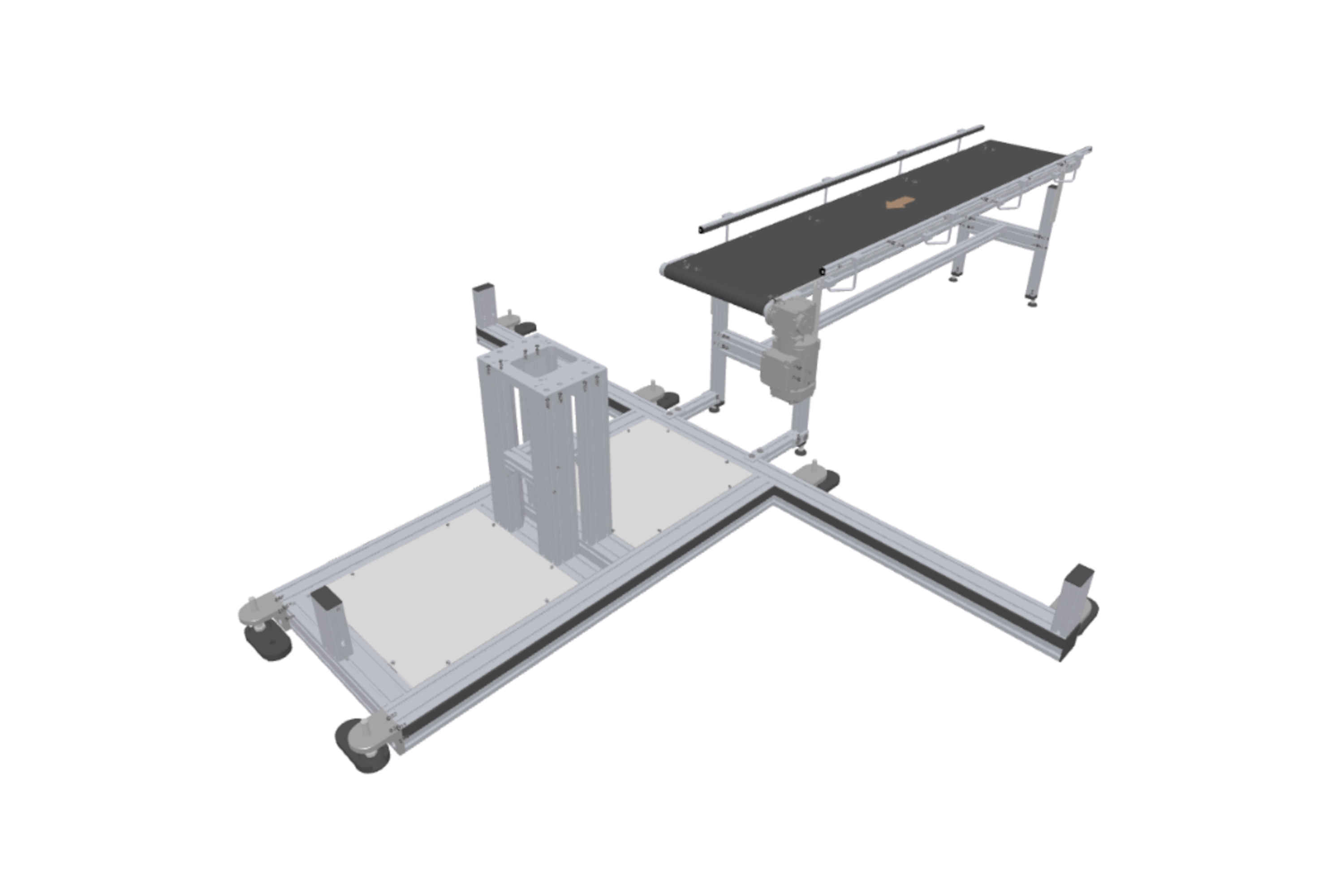 Palletizing unit with conveyor belt for ABB cobots