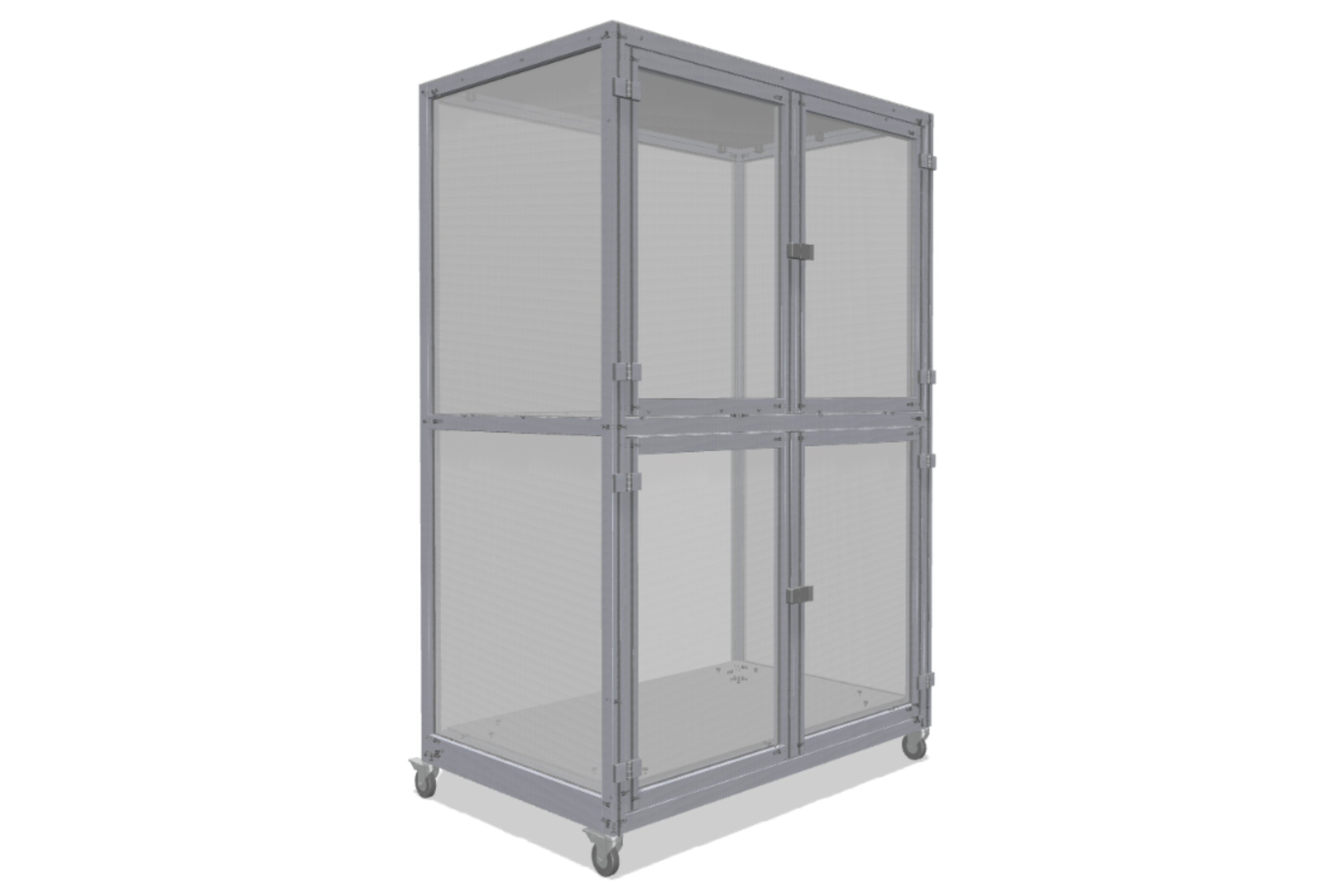 Přepravní vozík způsobilý pro čisté prostory se dvěma úrovněmi