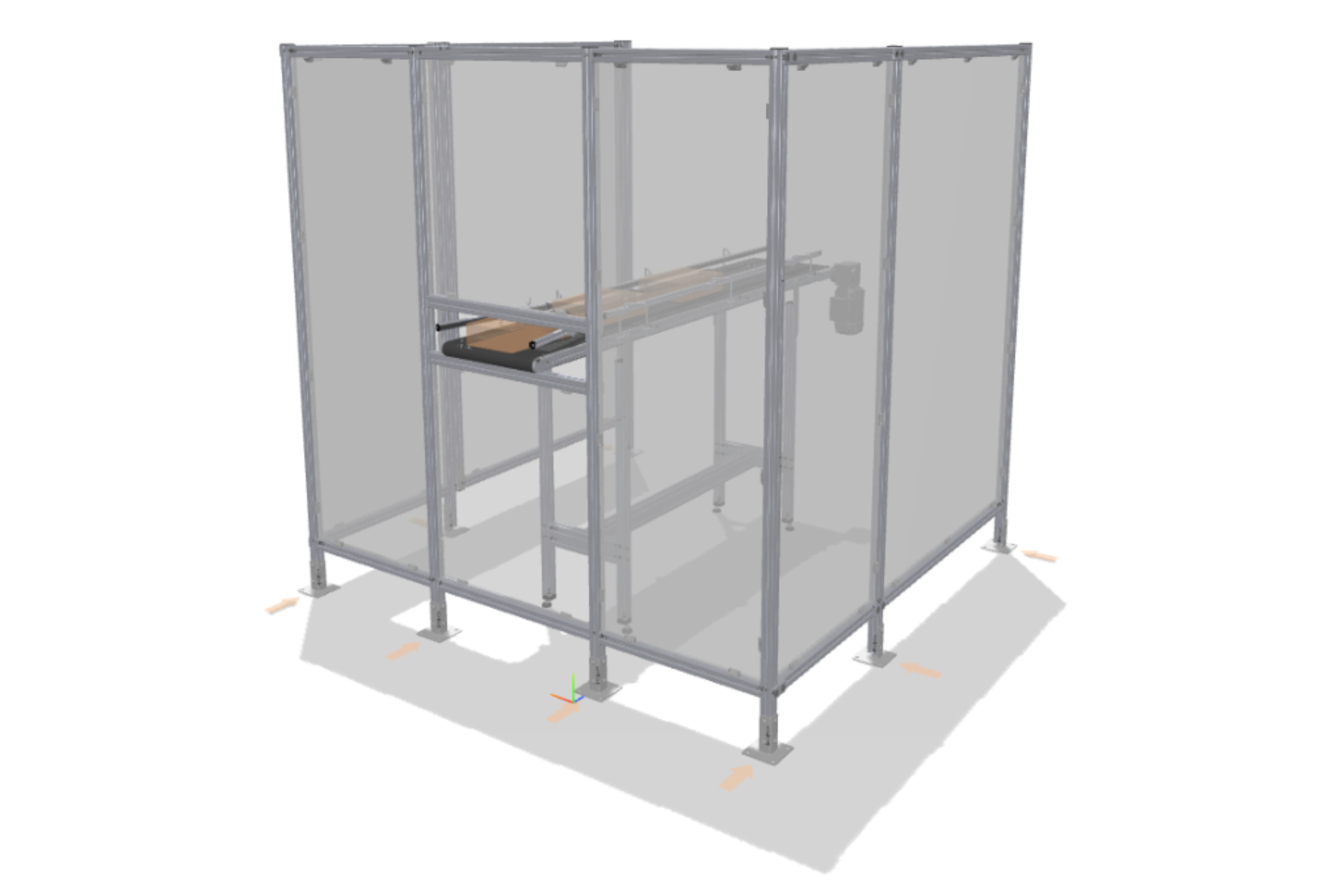 Clôture de protection à ouverture de passage pour convoyeur