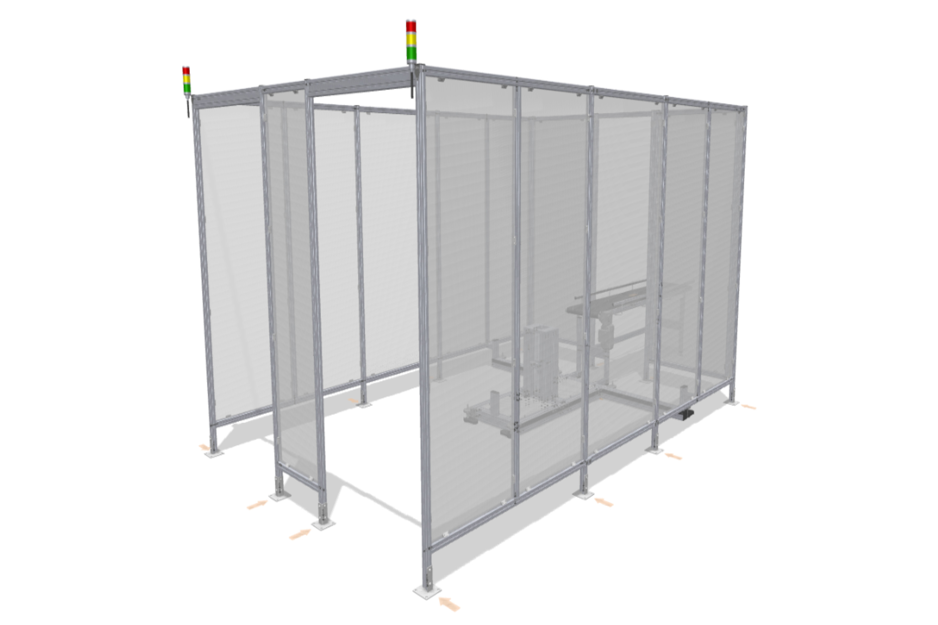 Protective fence for robotic palletizing station