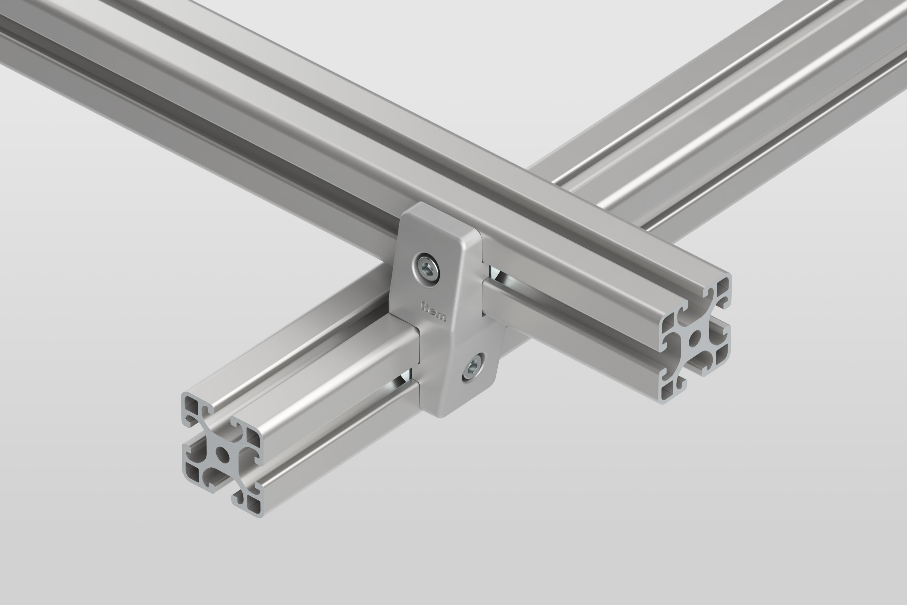 Transverse-Fastening Set 8, right, white aluminium, similar to RAL 9006