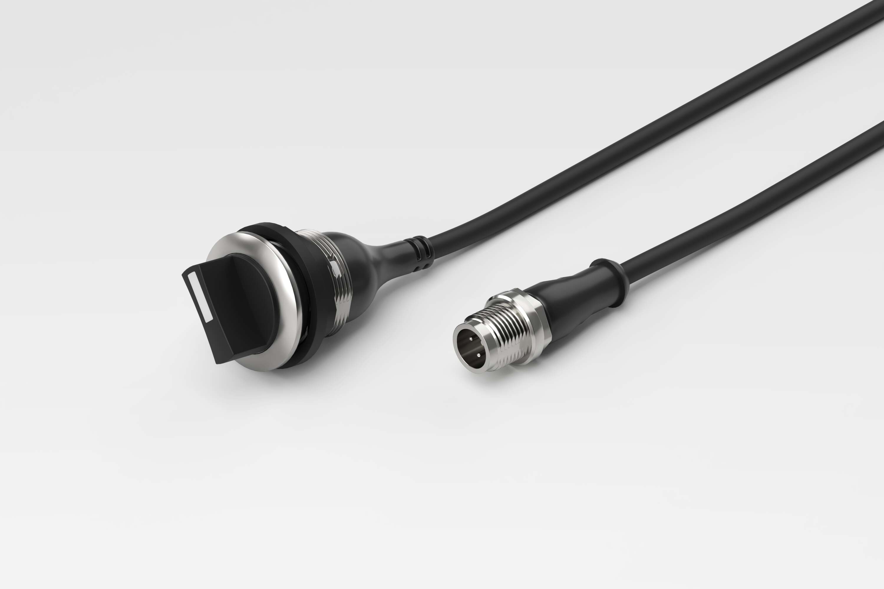Selector Switch M22 1NO 1NC M12, Male Connector, A-coded