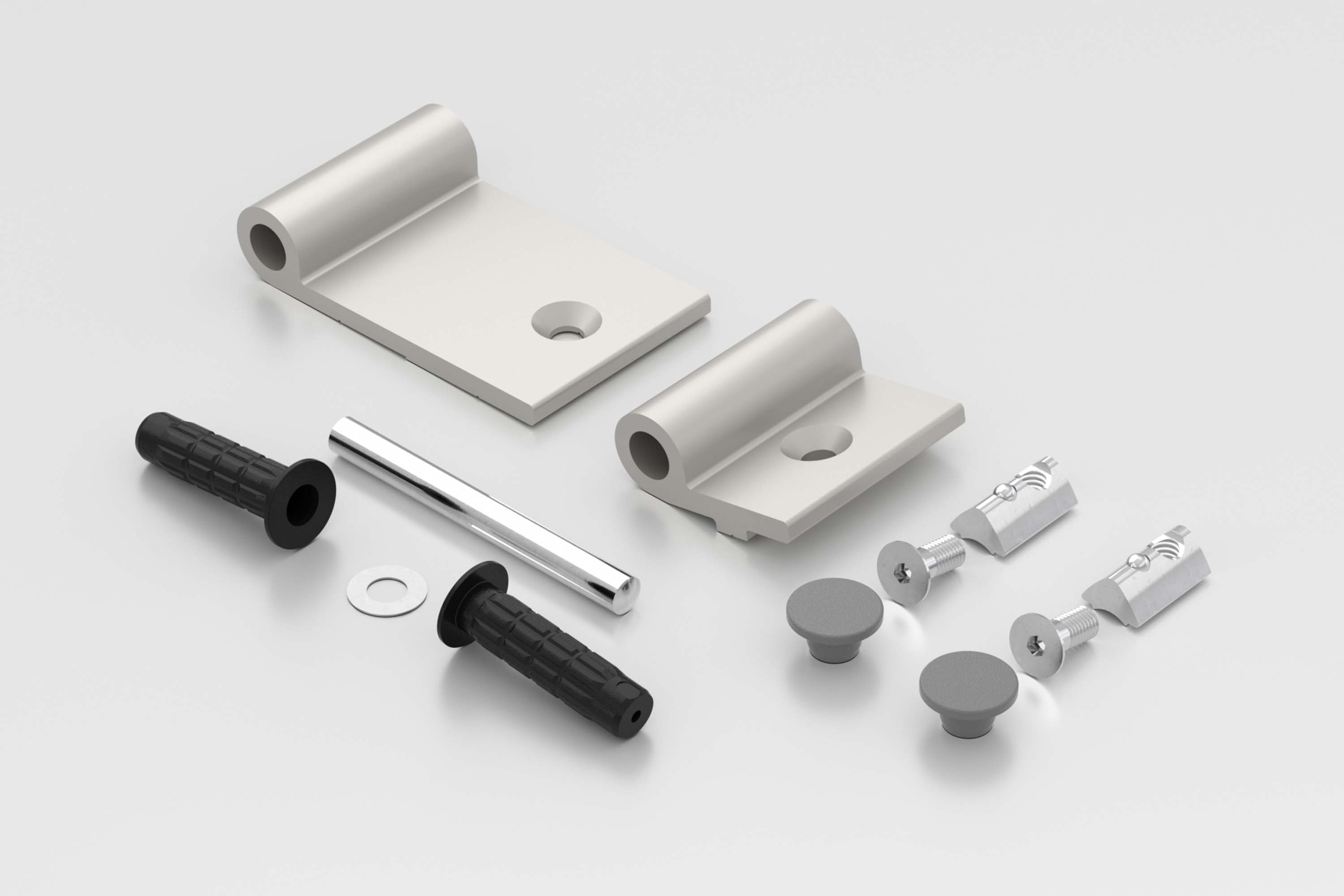 Charnière métal pour profilé aluminium rainure 8 mm