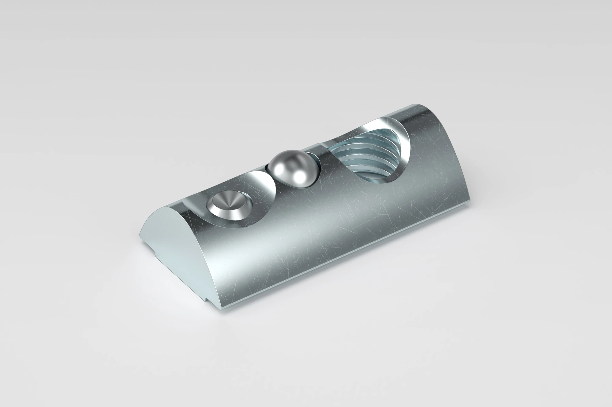 Roll-in T-slot Nut 13.5 X 7.2 Mm Short 19.0 Mm With Spring Loaded Ball - View #7